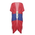 thumbnail image 1 of HELLHERO Belize Flag Print Beach Kimono - Lightweight Breathable Swimsuit Cover Up | Perfect for Tropical Vacations, Poolside & Beach Trips - Women's Loose Fit Summer Wear, 1 of 6
