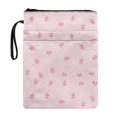 thumbnail image 1 of HELLHERO Bible Case Bag, 1pcs Polyester Fabric Zipper Reusable for Journal, 11.42 x 8.66 Inch, Pink Leaf Print, 1 of 8