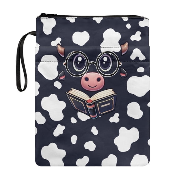 HELLHERO Bible Case Bag for Women, Book Storage Bag, Decorative Design, Protector Wrap Bag for Paperbacks, Cow Pattern Design