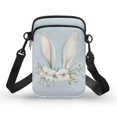 thumbnail image 1 of HELLHERO Blue Bunny Ear Floral 4.33x1.97x7.09 Shoulder Bags Polyester for Women, 1 of 7