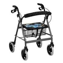 HELLHERO Blue Butterfly Rollator Walker Seat and Backrest Rollbar Covers Set Rollator Seat Covers for Senior Non-Slip Cover Comfortable for Cover Only