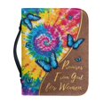 thumbnail image 1 of HELLHERO Blue Butterfly Tie Dye Bible Cover Protective for Daily Work Church Outdoor, PU Leather Portable Bible Covers, 1 of 12