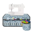 thumbnail image 1 of HELLHERO Blue Floral Pattern Sewing Machine Mat Beautiful & Practical Fusion Easy to Carry Lightweight 25.2in×24.4 Inch Travelling, 1 of 5