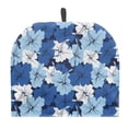 thumbnail image 1 of HELLHERO Blue Floral Print Teapot Dust Cover with Keep Warm Insulation Polyester Canvas, Holiday, 1 of 8