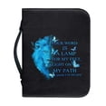 thumbnail image 1 of HELLHERO Blue Lion Butterfly Bible Cover, PU Leather Zipper Church Bible Bag for Daily Study and Church Travel, 1 of 12