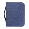 thumbnail image 1 of HELLHERO Blue Pebbled PU Leather Bible Carrying Case, Large Capacity Portable Tote Bag for Church Bible Study and Daily Carry, 1 of 12
