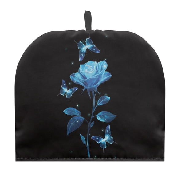 HELLHERO Blue Rose Glow Tea Cozy 1Pcs Polyester Canvas for Kitchen Insulation