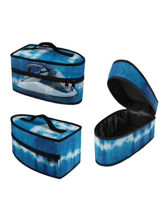 Blue Tie-Dye Pattern Design Steam Iron Bag Portable Travel Steamer Storage Bag Holder Organizer, Bag Only