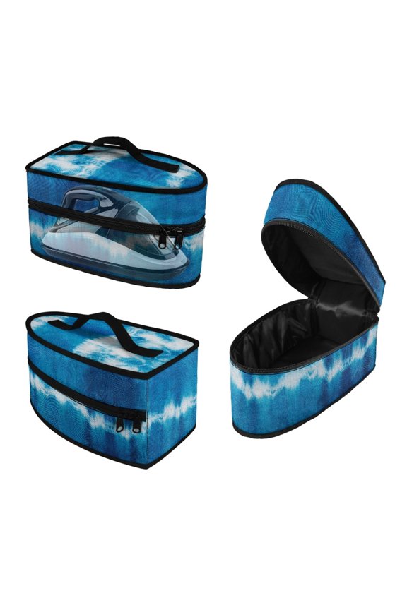 Blue Tie-Dye Pattern Design Steam Iron Bag Portable Travel Steamer Storage Bag Holder Organizer, Bag Only