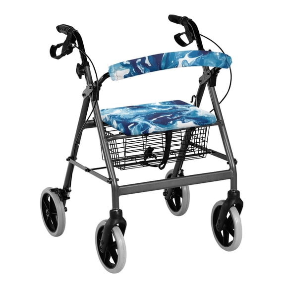 HELLHERO Blue and White Fluid Art Pattern Backrest Covers Seat & Backrest Covers Improved Comfort Easy to Install Removable for Elderly Adults