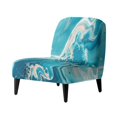 thumbnail image 1 of HELLHERO Blue-green Marble Pattern Elastic Bottom Stretch Elastic Bottom Armless Accent Chair Protector Non Slip Armless Accent Chair Cover for Armless Chair, 1 of 8