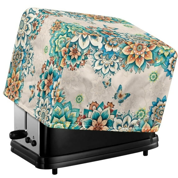 HELLHERO Boho Mandala Buttefly Print Toaster Cover 2 Slice, Universal Toaster Dust Cover Washable, Kitchen Small Appliance Protector Stain Resistant