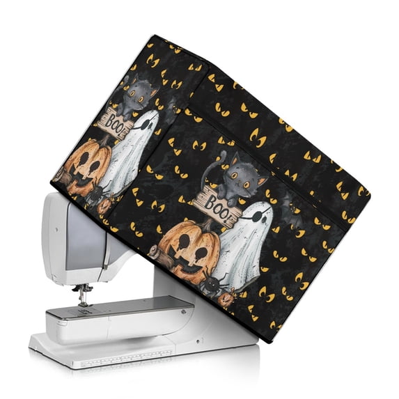 HELLHERO Boo Cat Ghost Sewing Machine Cover Polyester Material Universal Easy to Clean and Carrying Handle