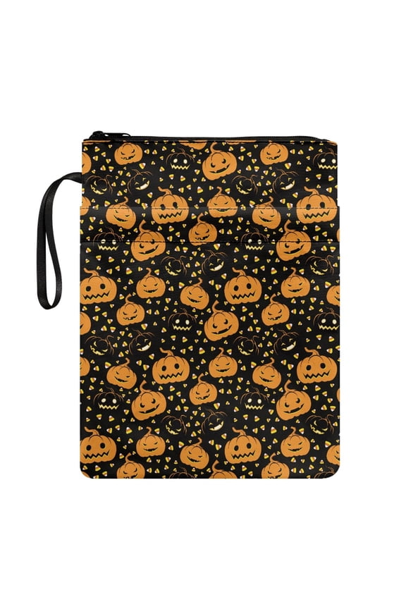 Book Club Gifts Book Sleeve Protector, 8.66 x 11.42 Polyester Storage & Portability Carrying Book Case Protector Wrap Bag with Pocket, Retro for Readers