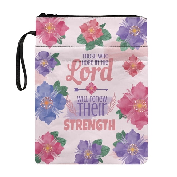 HELLHERO Book Club Gifts Zipper Pouch with Waterproof Polyester Fabric Easy Carry Book Case Handle Hardcover Notebook Bible Journal Textbooks