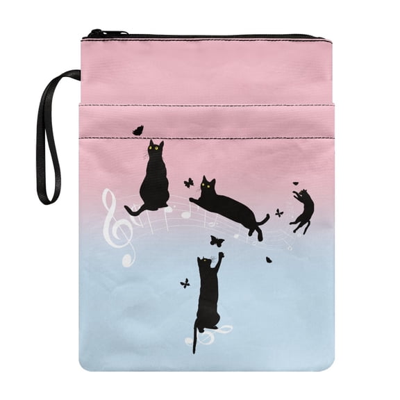 HELLHERO Book Cover, 1 pc Polyester Pocket Book Organzier Holder for Hardcover Notebook Journal Textbooks Paperbacks, 8.66 x 11.42