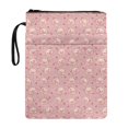 thumbnail image 1 of HELLHERO Book Cover Book Storage Bag Handle Book Cover Carrying Case Waterproof with Storage & Portability 11.4 Inch X 8.66 Inch, Pink Pig Heads Hearts, 1 of 8