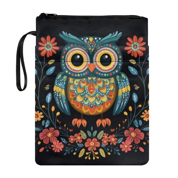 HELLHERO Book Cover Sleeve Book Organzier Holder with Decorative Design Polyester Reusable for Reading Lovers Travel Waterproof 11.4 Inch X 8.66 Inch