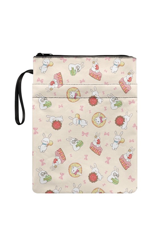Book Cover Sleeve Pouch Classic Bible Carrying Case with Waterproof Polyester Fabric Protector Wrap Bag Washable for Stationery