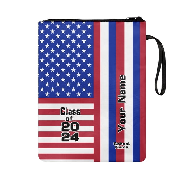 HELLHERO Book Cover Sleeve Pouch with Lightweight Polyester Book Cover with Washable for Hardcover Notebook Journal Textbooks Holder Protector Wrap Bag, US Flag Design