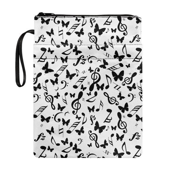 HELLHERO Book Cover Sleeve Pouch with Zipper Polyester Fabric Book Organizer Bag with Book Protection for Journals Planners Books Easy Carry Book Case