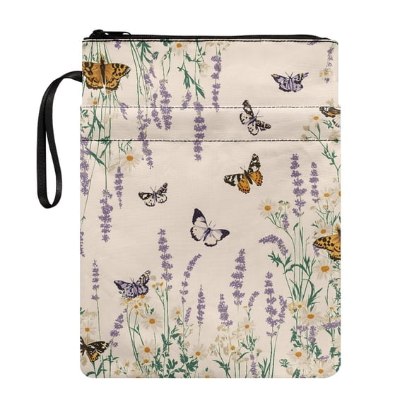 HELLHERO Book Cover with Decorative Design Polyester Zipper Bag with Zipper for Travel Book Organzoer Holder