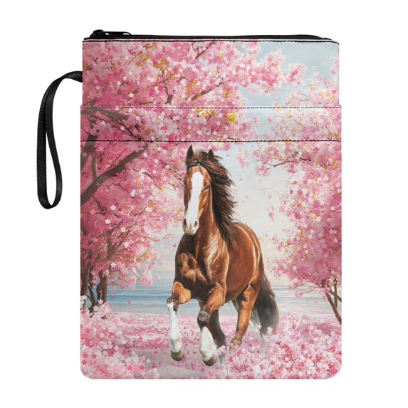 HELLHERO Book Covers Reusable Polyester Fabric Pocket Zipper Pouch with Zipper for Textbook Paperbacks Supplies for Book Organzier Holder