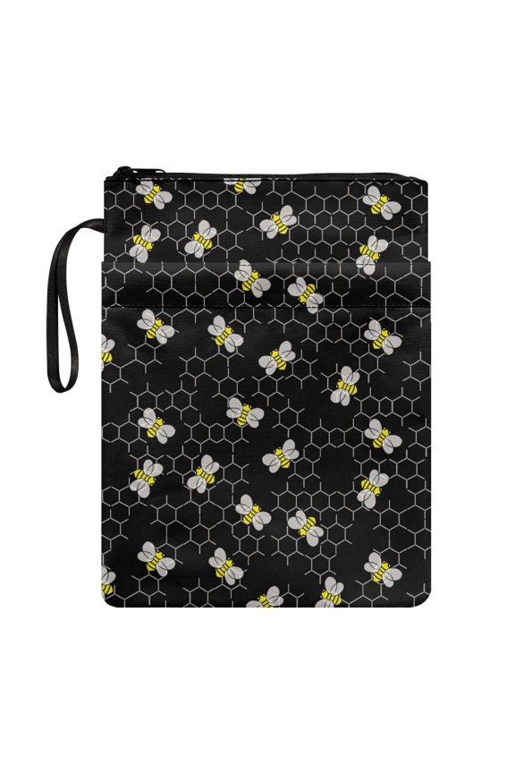 Book Lovers Gift Book Organizer Bag with Washable Waterproof Polyester Carrying Book Case Handle for Reading Lovers Travel Men 11.4 Inch X 8.66 Inch 1 pc Bees Honeycomb