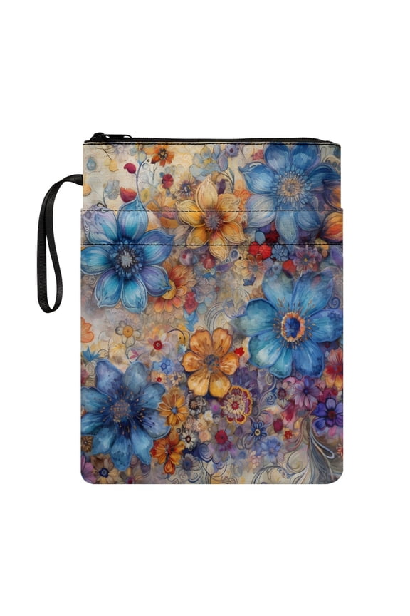 Book Lovers Gift Books Sleeve with Handle Polyester Book Organzier Holder Lightweight Travel for Men 11.4 Inch X 8.66 Inch