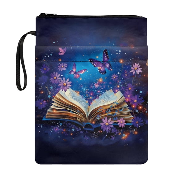 HELLHERO Book Protector Book Carrying Case with Waterproof Polyester Fabric Storage & Portability for Fater Stationery, Accessories Zipper