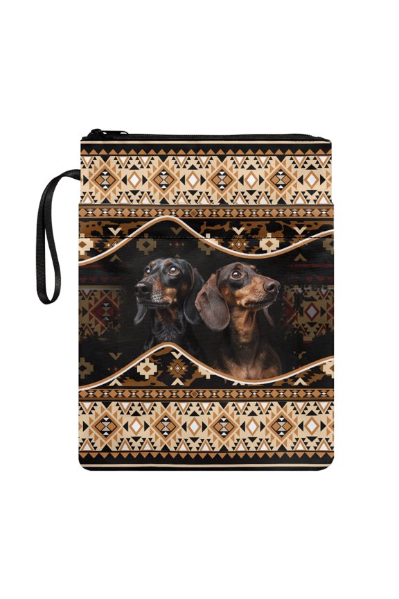 Book Protector Carrying Book Case Zipper Protector Wrap Bag Handle with Easy Carry Book Case 8.66 x 11.42, Dog