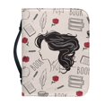 thumbnail image 1 of HELLHERO Book Rose Silhouette Book Holder Organizer, Large Capacity PU Leather Bible Cover for Church Bible Study, Zippered Church Bible Bag, 1 of 12