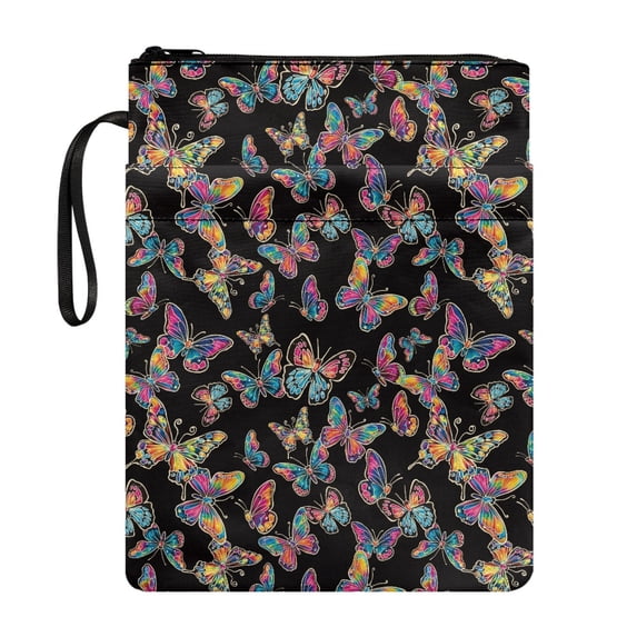 HELLHERO Book Sleeve Protector, 1 pc Polyester Waterproof Carrying Book Case for Notebook, 11.4 Inch X 8.66 Inch, Fantasy Butterflies