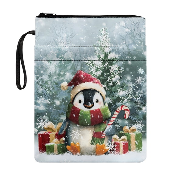 HELLHERO Book Sleeve Protector Pouch, 1 pc Polyester Waterproof Book Organzier Holder for Travel, 11.4 Inch X 8.66 Inch