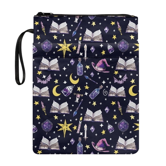 HELLHERO Book Sleeve Protector Pouch Book Storage Bag with Decorative Design Polyester Book Carrying Case for Librarian Bible Waterproof 8.66 x 11.42, Potion Book