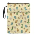 thumbnail image 1 of HELLHERO Book Sleeve Protector Pouch with Decorative Design Handle Polyester Book Carrying Case for Friend Bible or Book 11.42 x 8.66 Inch, Pastel Dinosaur Gathering, 1 of 8