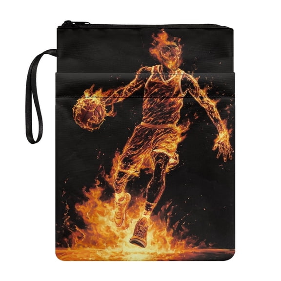HELLHERO Book Sleeve Protector Pouch Reusable Polyester Handle Book Organizer Bag with Pocket for Bible for Protector Wrap Bag