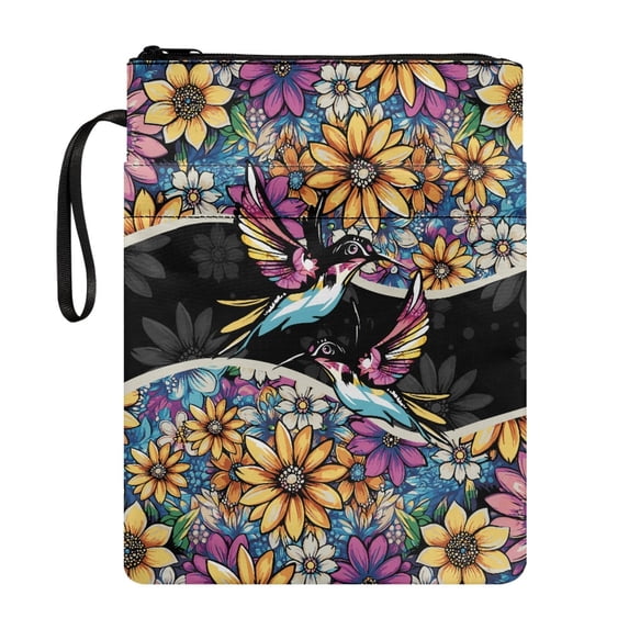 HELLHERO Book Sleeve Protector Pouch with Lightweight Polyester Fabric Book Cover Carrying Case Books Sleeve Zipper Protector Wrap Bag with Handle