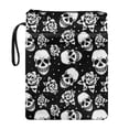 thumbnail image 1 of HELLHERO Book Sleeve Protector for Men, Book Carrying Case, Handle, Easy Carry Book Case for Notebook, Skull and Rose Print, 1 of 8