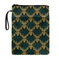 thumbnail image 1 of HELLHERO Book Sleeve with Waterproof Polyester Fabric Book Storage Bag Book Organizer Bag Lightweight Book Organzier Holder with Pocket for Men Classic, Golden Deer Silhouettes, 1 of 5