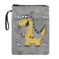 thumbnail image 1 of HELLHERO Books Sleeve with Decorative Design Polyester Fabric Zipper Pouch with Handle for Textbooks Paperbacks Bag Book Carrying Case Waterproof, Glasses Dino Swarm, 1 of 8