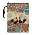 thumbnail image 1 of HELLHERO Books Sleeve with Handle Polyester Fabric Storage & Portability Zipper Pouch Zipper Book Cover Carrying Case with Waterproof for Women Gift, Rooster & Floral Mandala, 1 of 8