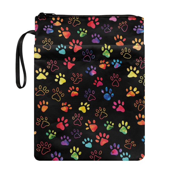 HELLHERO Books Sleeve with Washable Polyester Pocket Storage & Portability for Textbooks Paperbacks Bag Handle Paperbacks, Bunny Garden