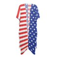 thumbnail image 1 of HELLHERO Bow Element on The American Flag Cover Ups for Swimwear Women Polyester Casual Free Size Womens Kimono Swimsuit Cover Up for Friends, 1 of 5