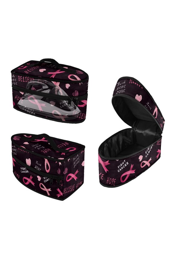 Breast Cancer Themed Pattern Polyester Iron Carrier Bag, Bag Only