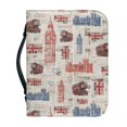 thumbnail image 1 of HELLHERO British Flag Newspaper Design Book Holder Organizer Zipper for Prayer Christian Prayer Church, PU Leather Zippered Handle Bible Cover, 1 of 12