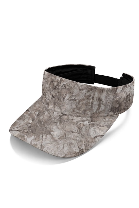 Brown & Beige Tree Branch Camouflage Pattern Sun Visor Hat for Men, Polyester Fabric Adjustable Strap Comfortable Sports Sun Visor Hat for Camping Hiking