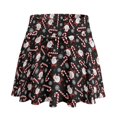 thumbnail image 1 of HELLHERO Built-in Shorts Tennis Skirt, Santa Claus Snowflake Pattern 2 Side Pockets with Shorts Golf Skirts for Pickleball Yoga Hiking, 1 of 10