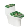 thumbnail image 1 of HELLHERO Bulldog Clover Design Adjustable Toilet Lid Dust Cover Set & Reusable Elastic Bottom Fits All Toilet Shapes with 2 Pieces Toilet Bowl Cover, 1 of 8
