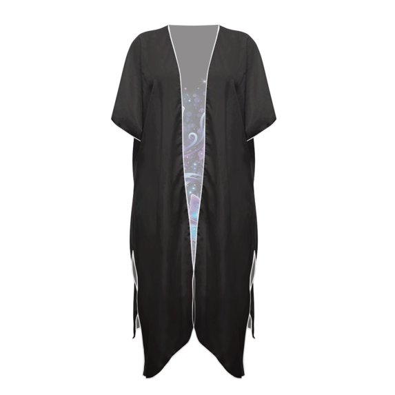 HELLHERO Butterflies Night Sky Long Kimono Swimsuit Cover Up Breathable High Quality Fabrics Quick Dry Bathing Suit Cover Up